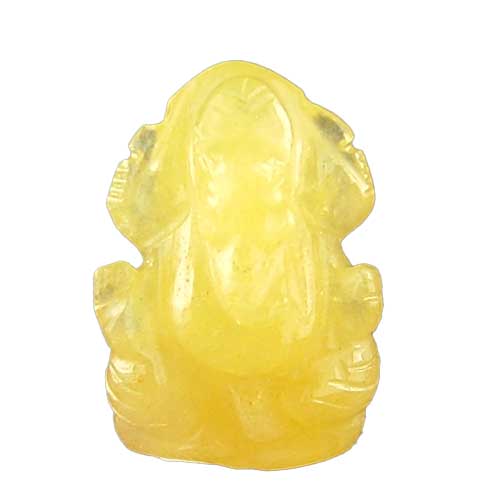 イエロージェイド（黄翡翠）ガネーシャ神像 | ガネーシャ神と開運グッズ
