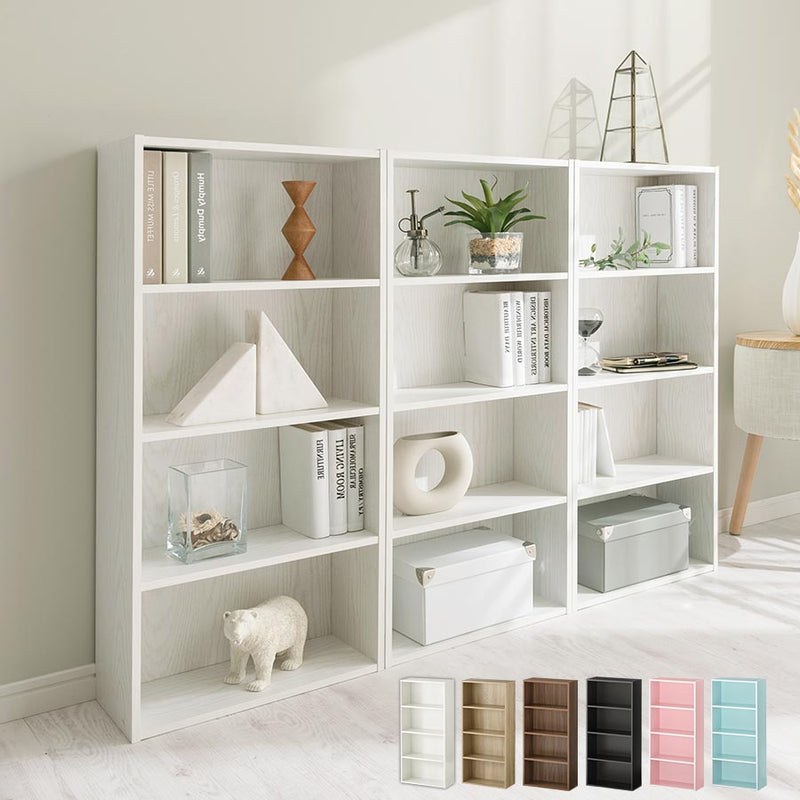 スリム多目的ラック 4段 本棚 ラック カラーボックス おしゃれ ぼん