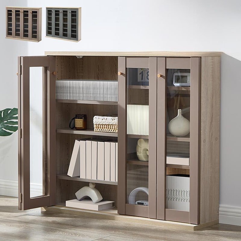 ガラス扉キャビネット 4扉タイプ キャビネット おしゃれ Toffy