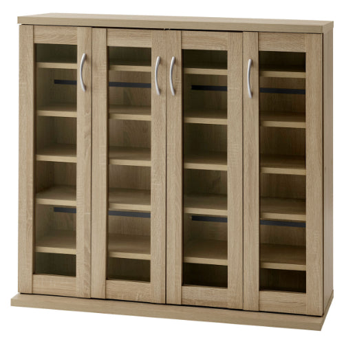 ガラス扉キャビネット 4扉タイプ キャビネット おしゃれ ぼん家具