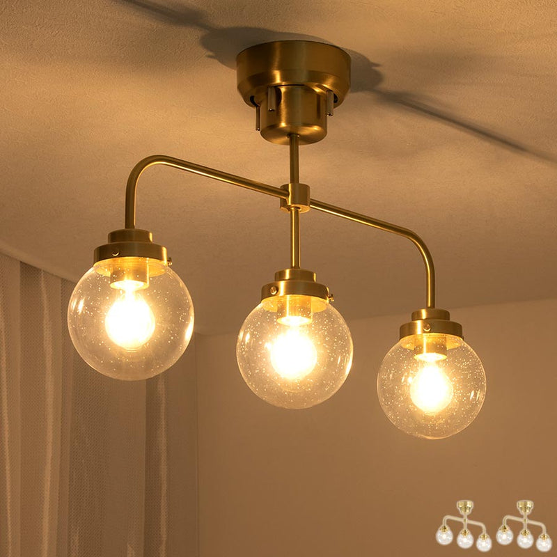 シーリングライト 3灯 ガラス 照明 ライト おしゃれ noji LIT000163