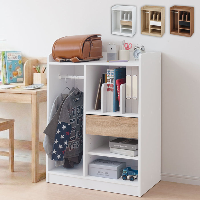 ランドセルラック オープン棚 A4収納 引き出し ハンガー 付き