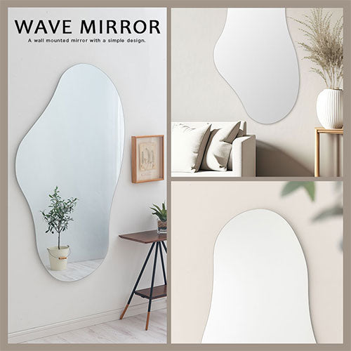 ウェーブミラー ミラー ドレッサー おしゃれ ぼん家具 LET300287