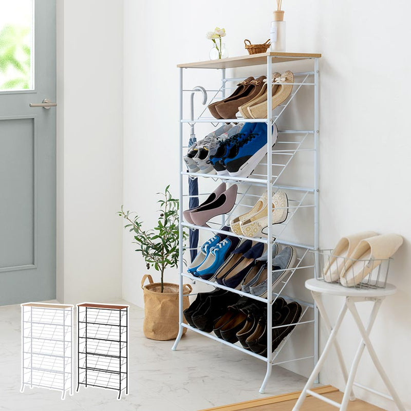 天板付きシューズラック 5段 玄関収納 シューズラック おしゃれ ぼん