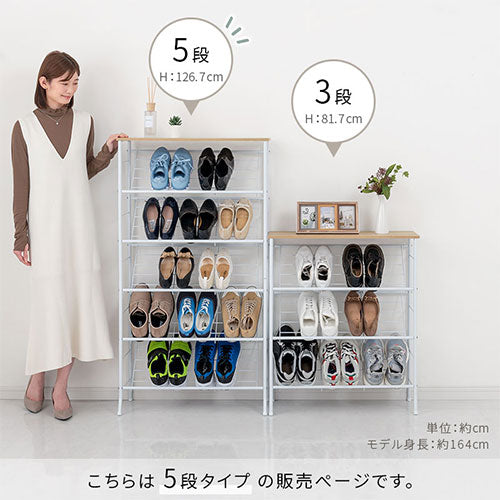 天板付きシューズラック 5段 玄関収納 シューズラック おしゃれ ぼん