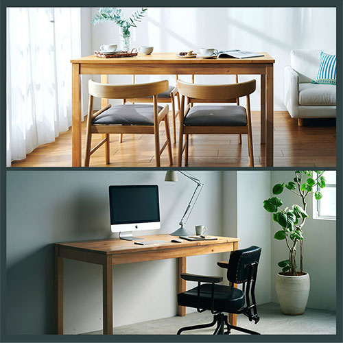 140×70cm] パイン無垢材ダイニングテーブル 4人掛け ダイニング