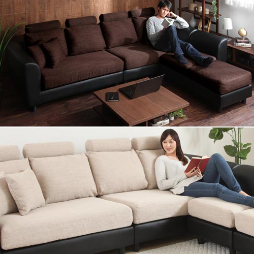 ヘッドレスト付きカウチソファ4人掛け カバー単体 ソファ ソファカバー