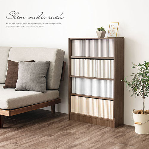 薄型本棚 木製マルチラック 本棚 ラック カラーボックス おしゃれ ぼん