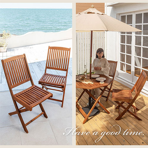 天然木ガーデン チェア 2脚セット ガーデンファニチャー ガーデン