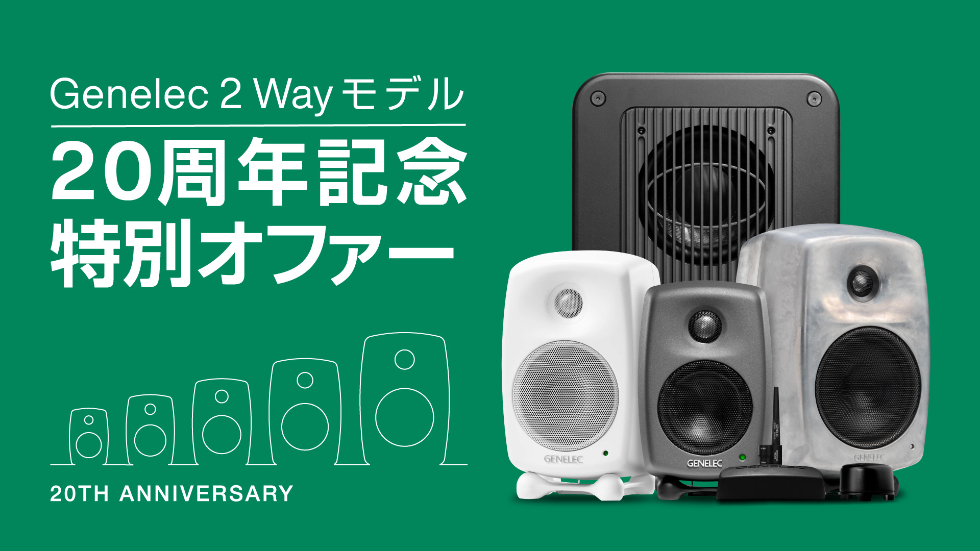Genelec 2ウェイ・モデル20周年記念特別オファー - ジェネレックジャパン