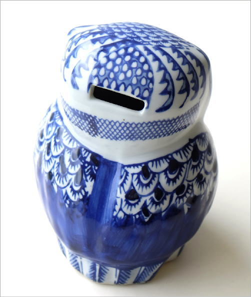 貯金箱 陶器 ふくろう フクロウ 和風 かわいい インテリア 玄関 梟