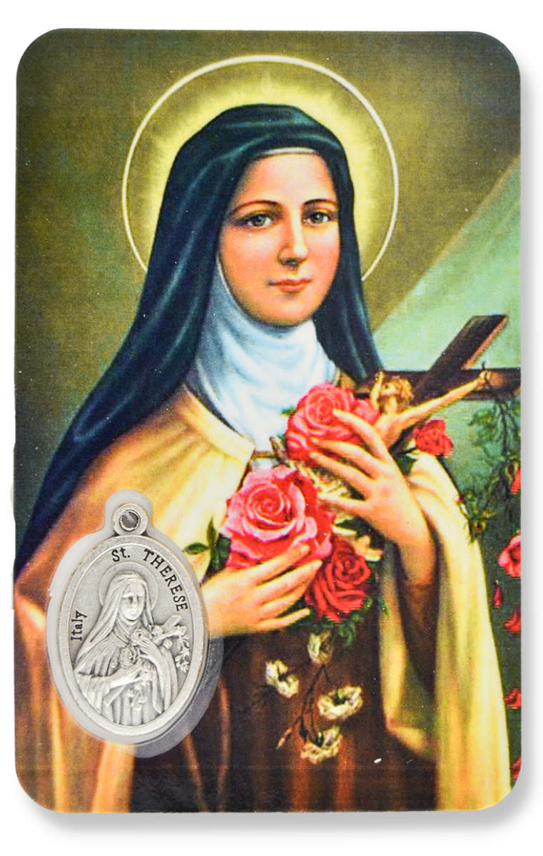 Buy St Therese Prayer Card with Medal | Gifts Catholic