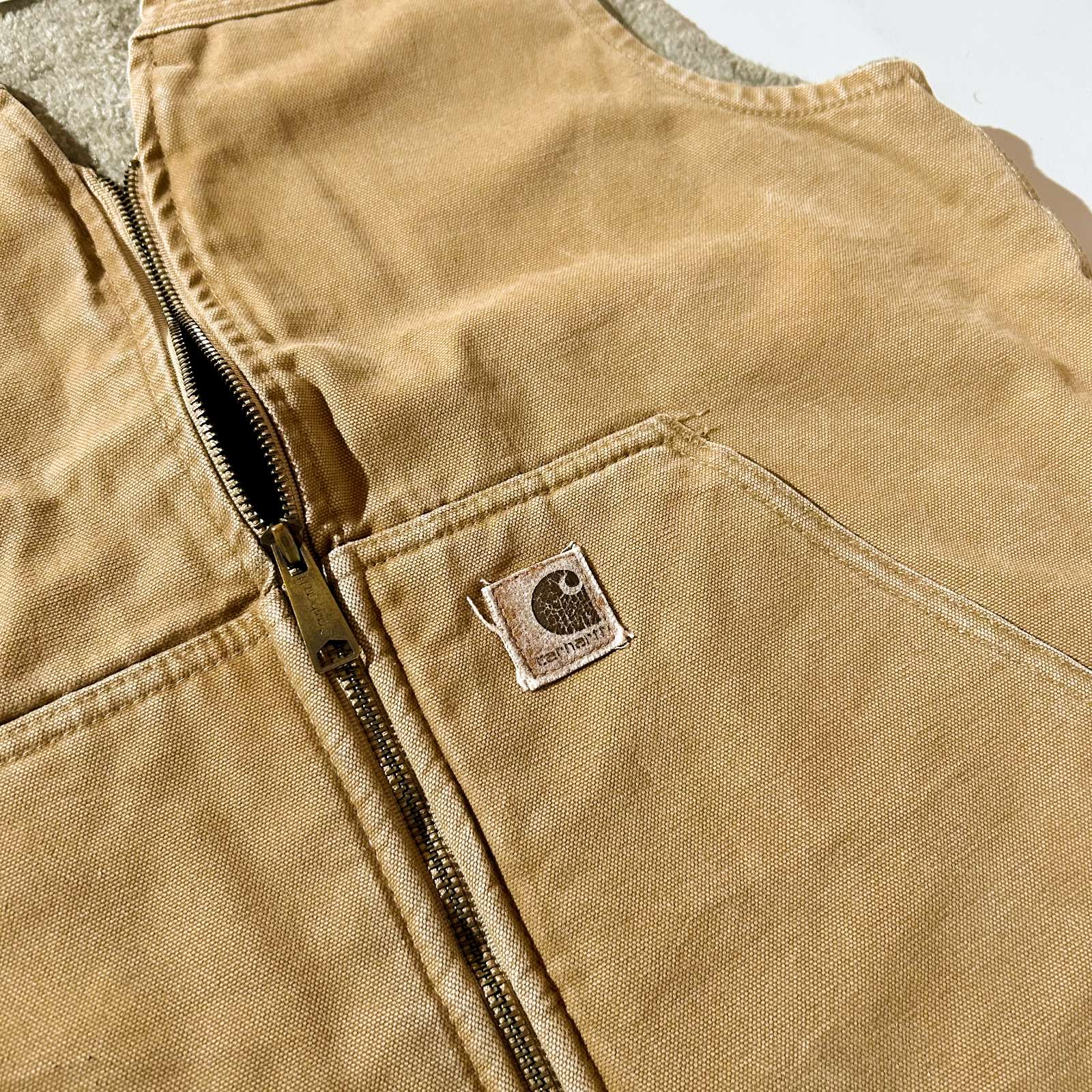 古着–00's Carhartt 裏ボア ダックベスト(ベージュ) – 【古着通販
