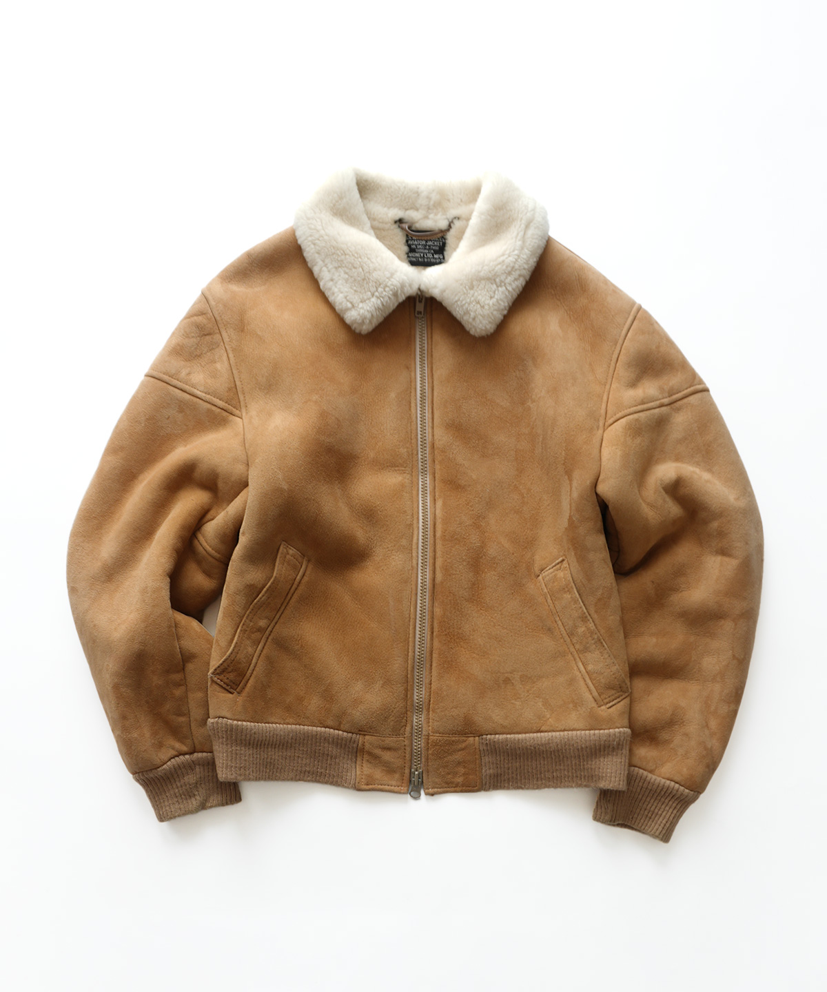 ARDNEY LTD. MFG MOUTON LEATHER AVIATOR JACKET style ZIP BLOUSON