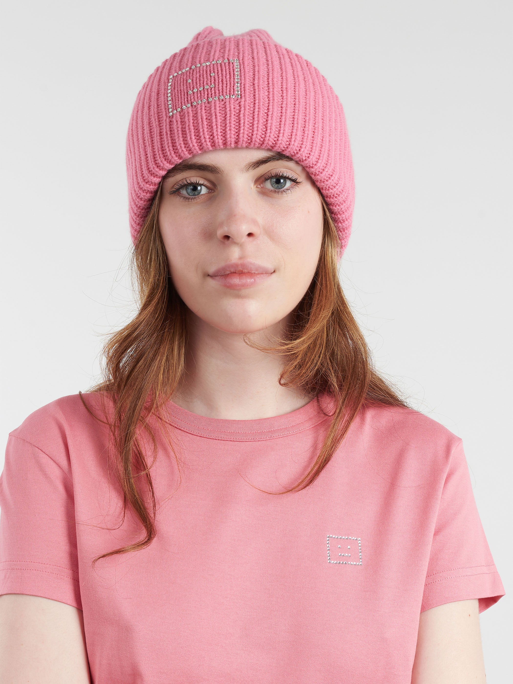 Acne Studios - Pansy Crystal Core Beanie in Tango Pink – gravitypope