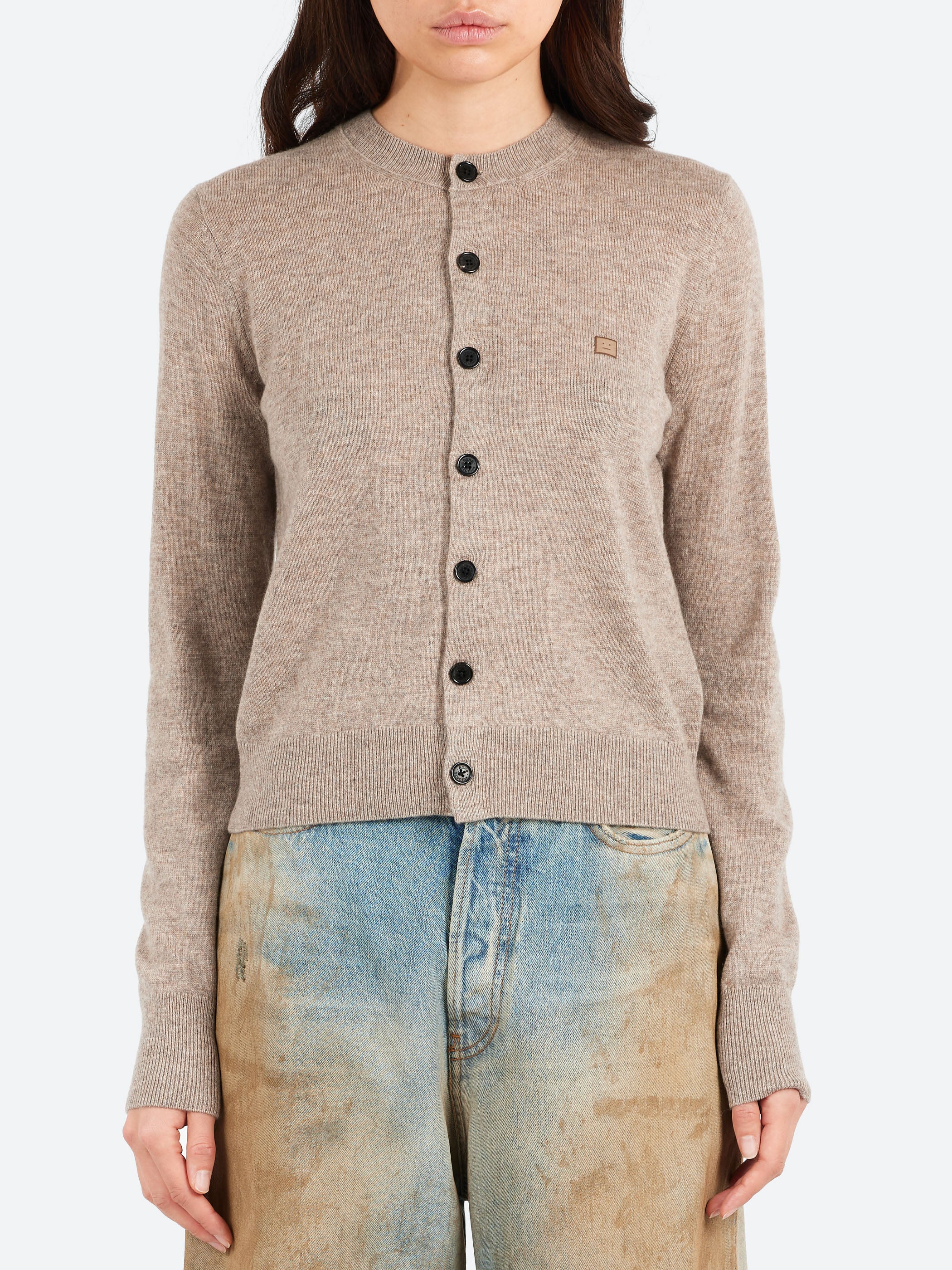 Acne Studios - Keny Yak Cardigan in Greige Melange – gravitypope