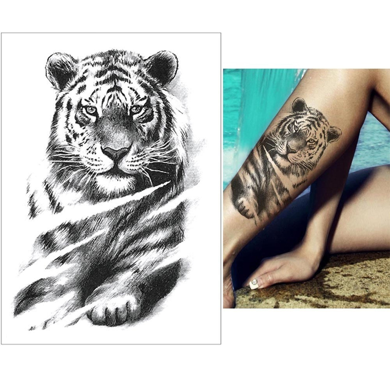 大きめフェイクタトゥーステッカー（虎）: 収納・ラッピング用品