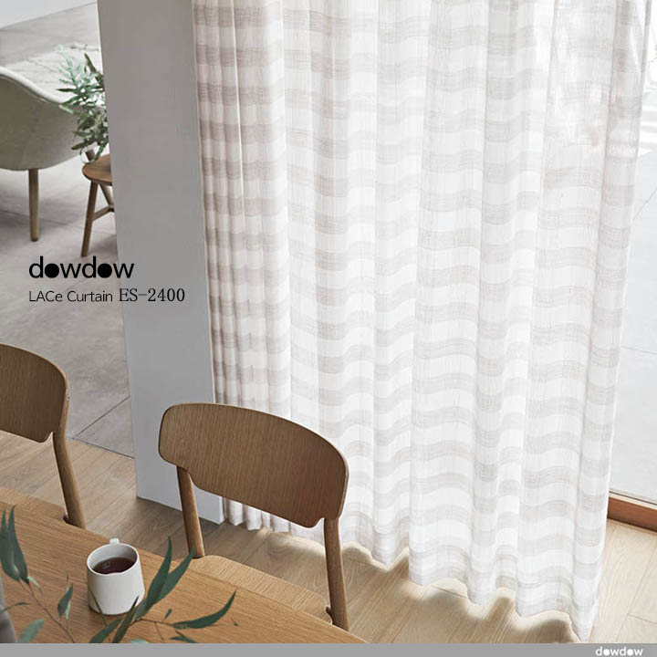 北欧モダン】ブロック・チェック柄のレースカーテン＆シェード【ES
