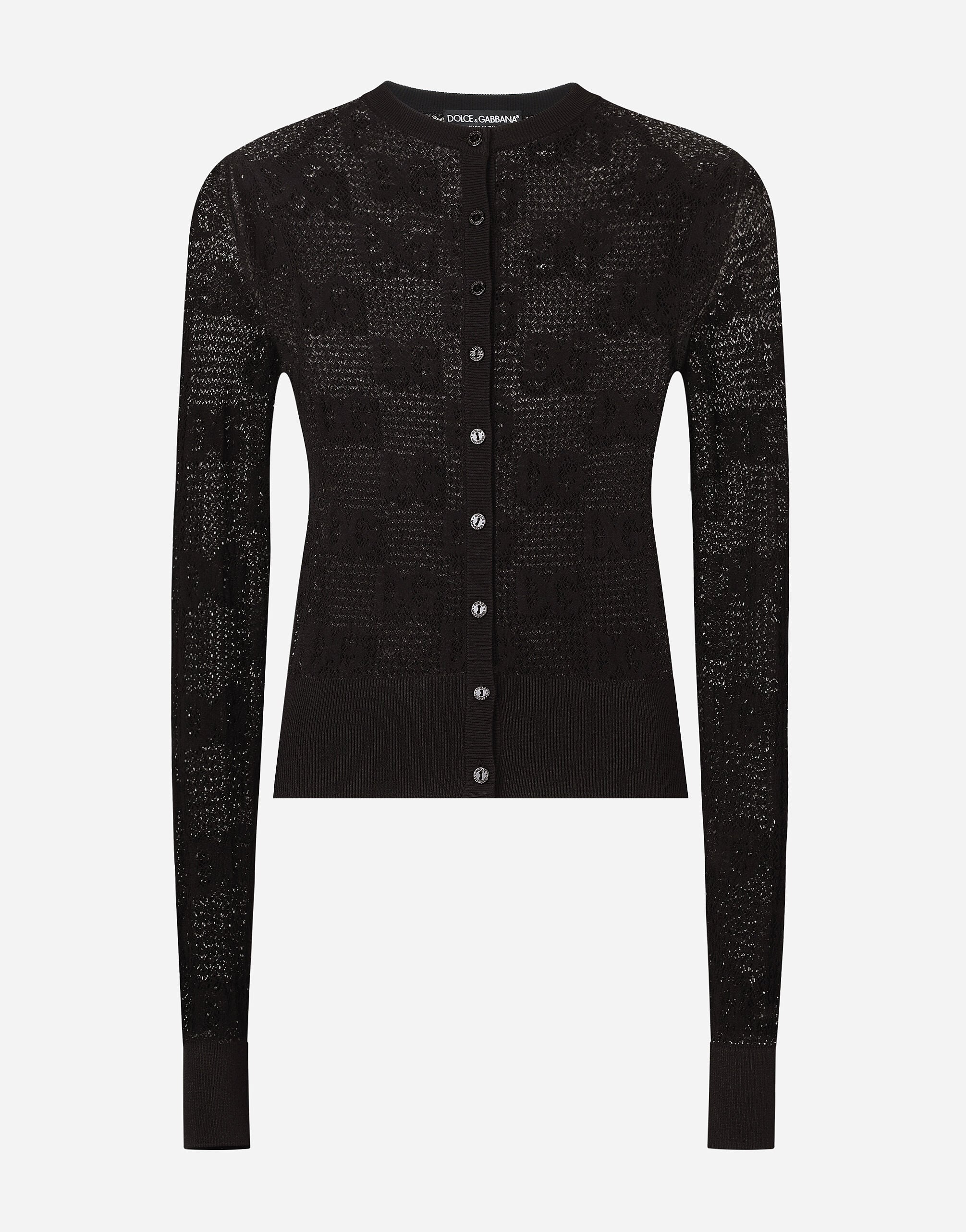 DOLCE&GABBANA ブラック ケーブル編み カーディガン DOLCE&GABBANA