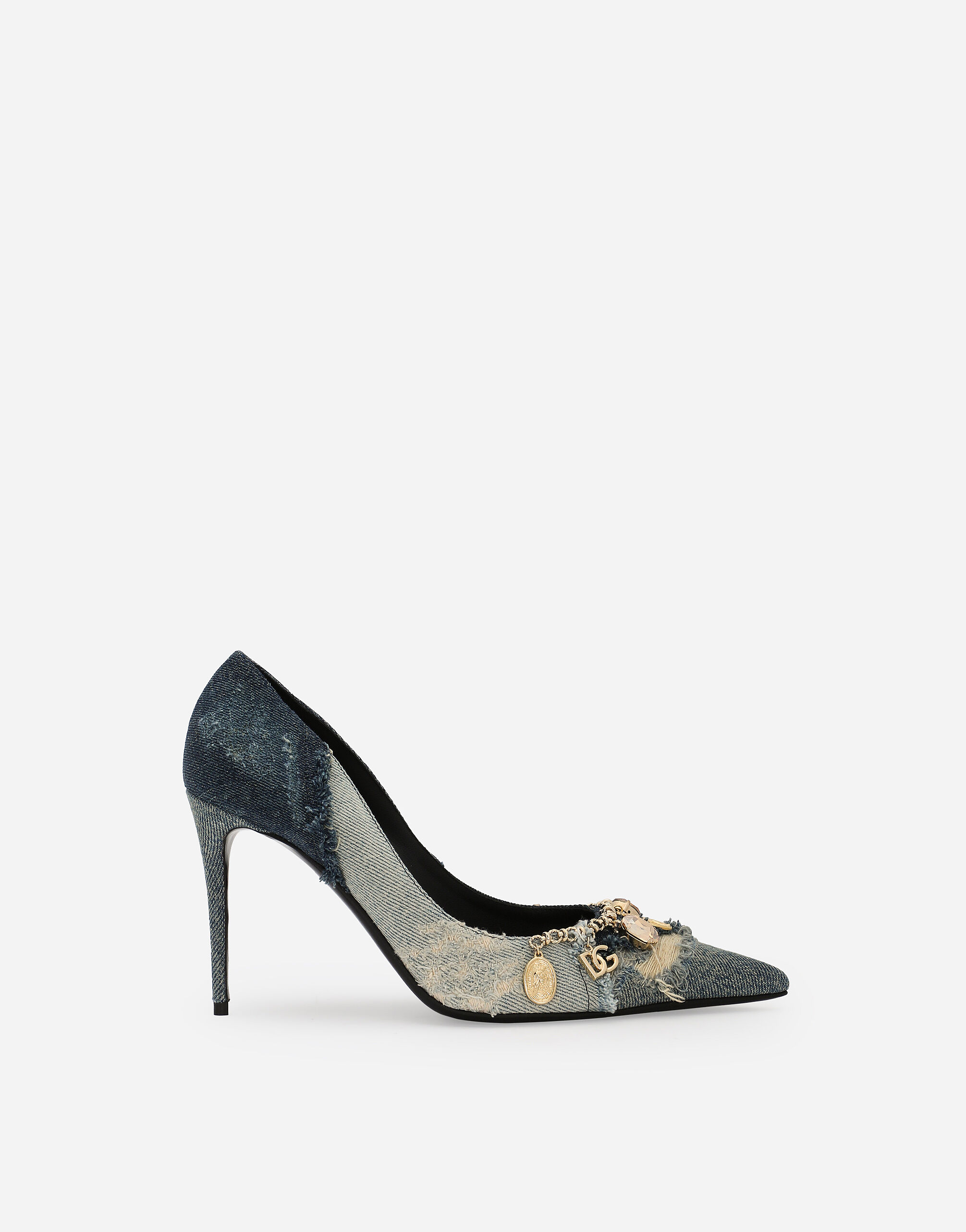 Patchwork denim pumps in Blue for Women | Dolce&Gabbana® US