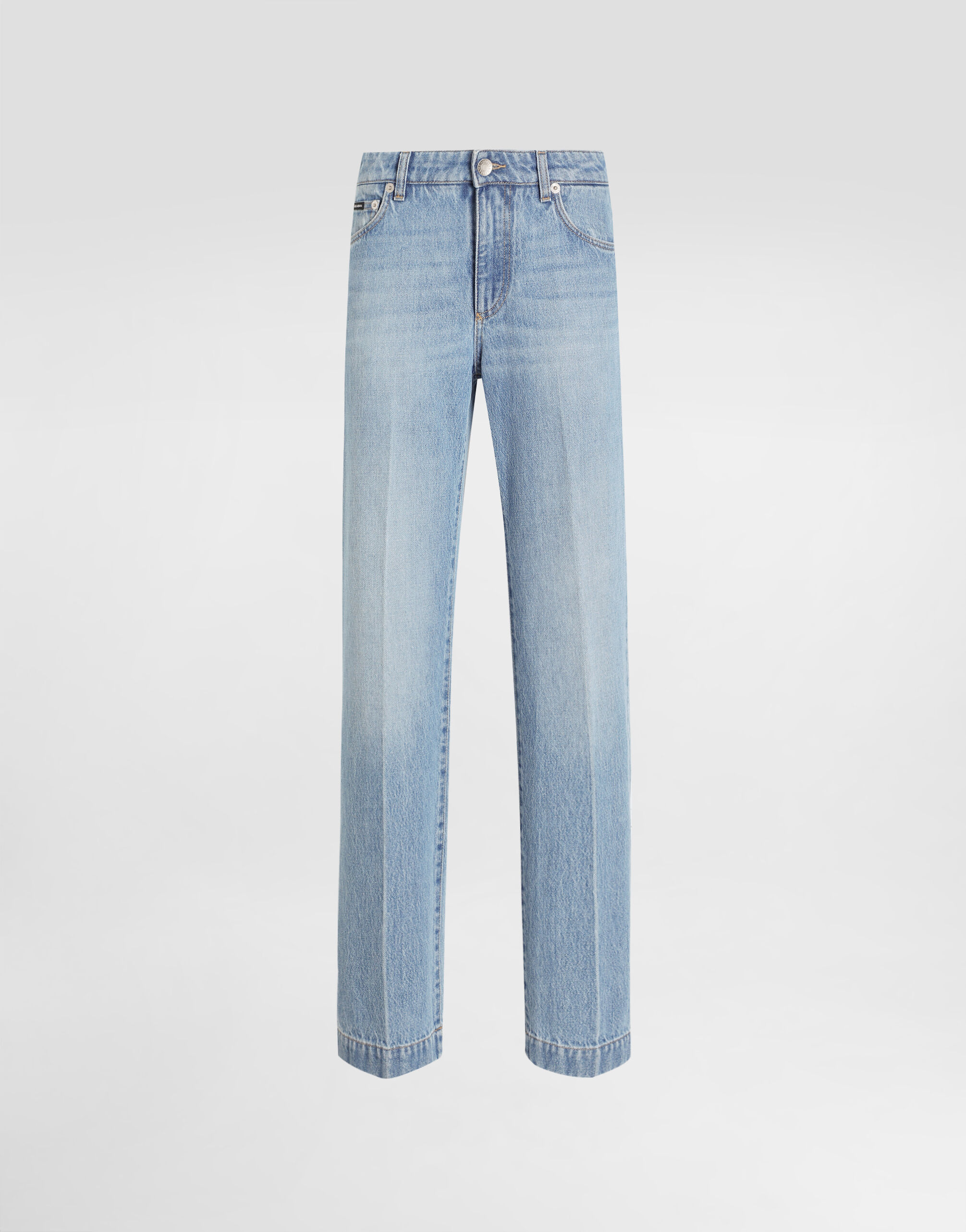 Loose denim jeans with pressed pleat in Multicolor for Women