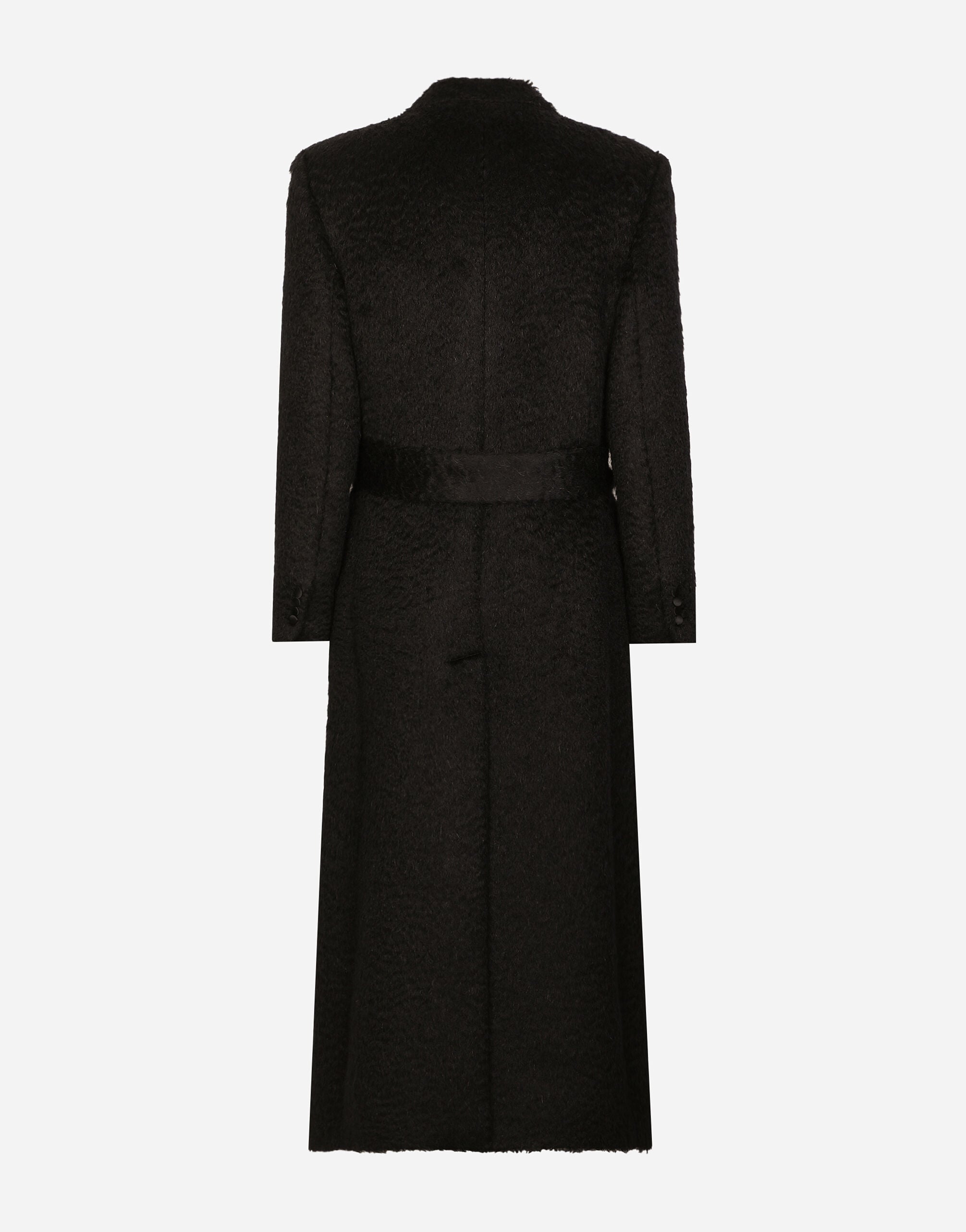 Belted oversize wool coat in Black for Men | Dolce&Gabbana® US