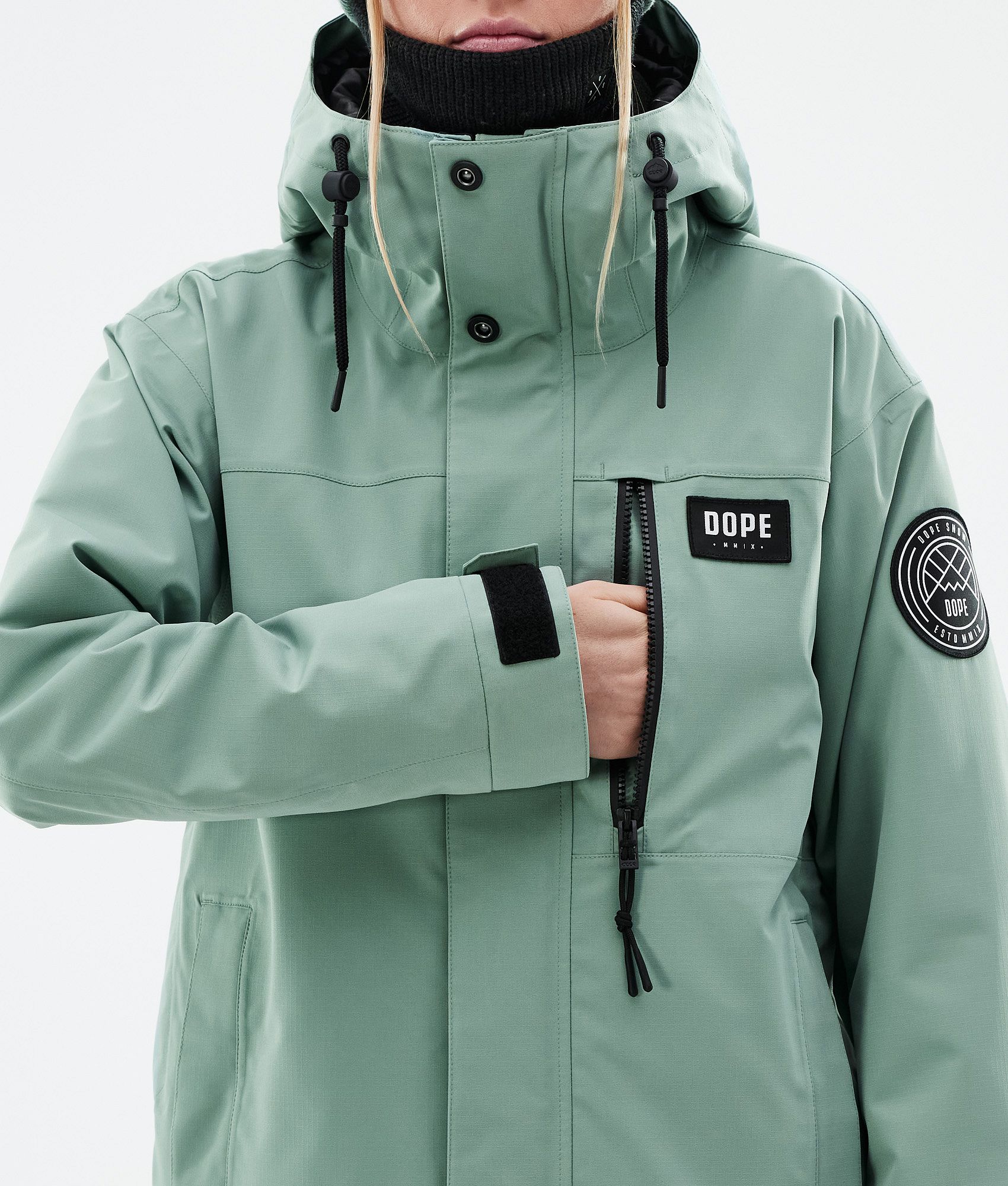 Dope Blizzard W Full Zip 24 Snowboard Jacket Women Faded Green