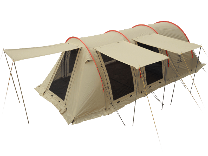 カマボコテント 広いリビングを備えた2ルーム型トンネルテント
