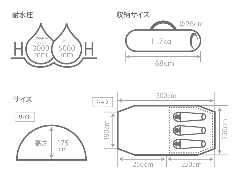 販売終了】カマボコテントミニ（ベージュ） T3-488 - DOD（ディーオー