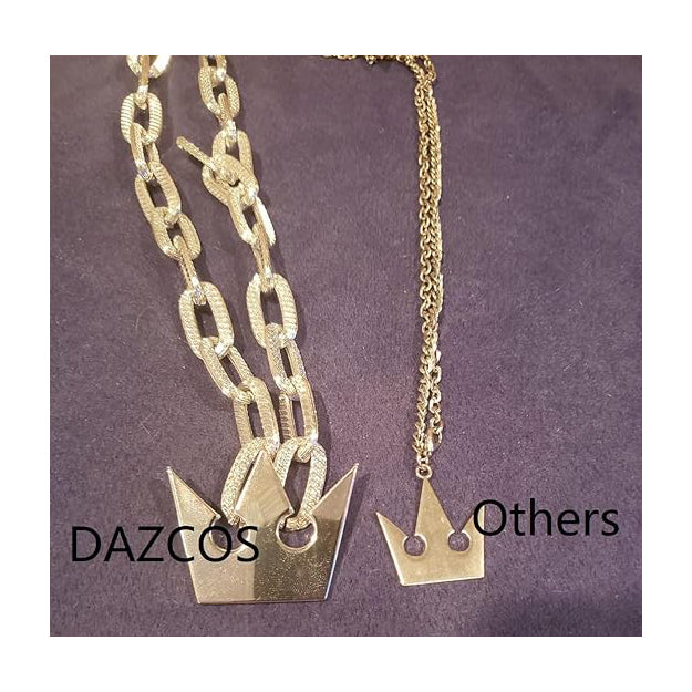 Sora Necklace with Thick Chain Crown Pendant for Halloween