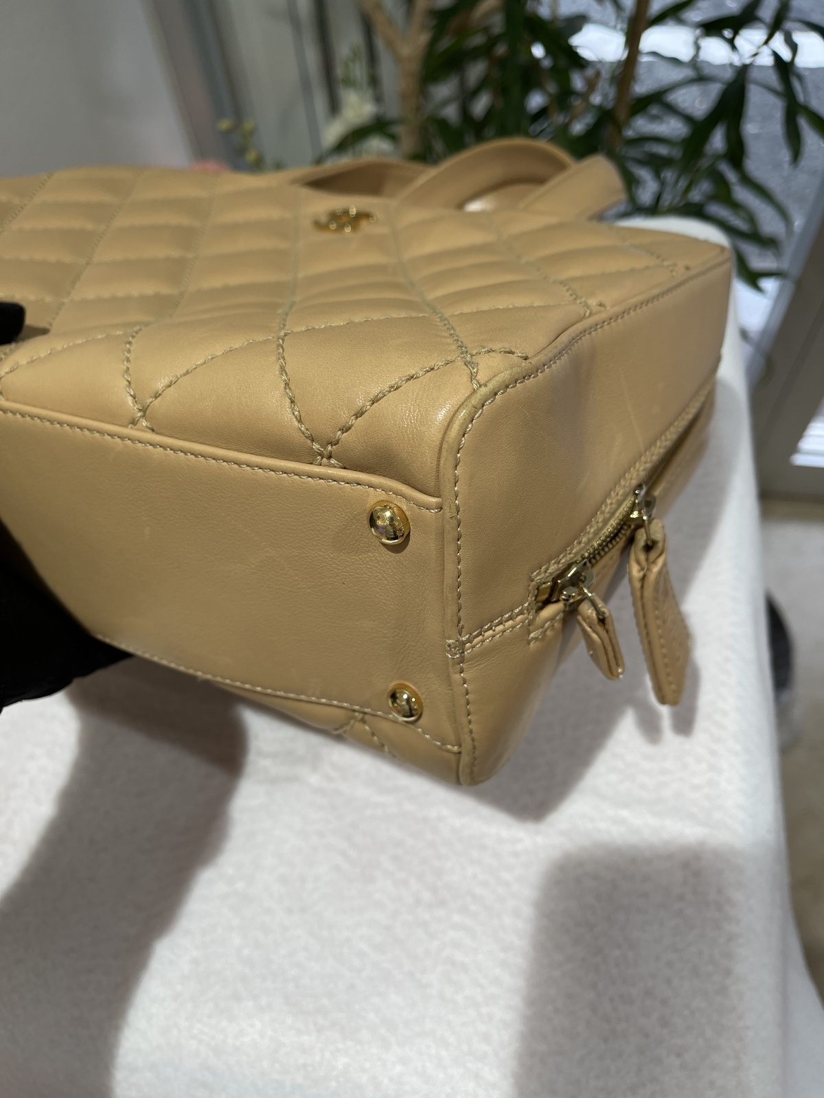 美品】CHANEL シャネル A14692 ワイルドステッチ ミニ ボストンバッグ