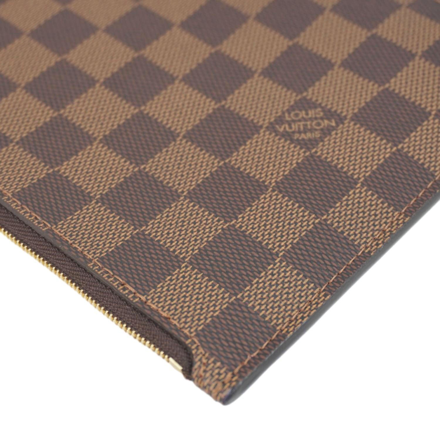 LOUIS VUITTON Wristlet Pochette Damier Ebene Brown Pouch