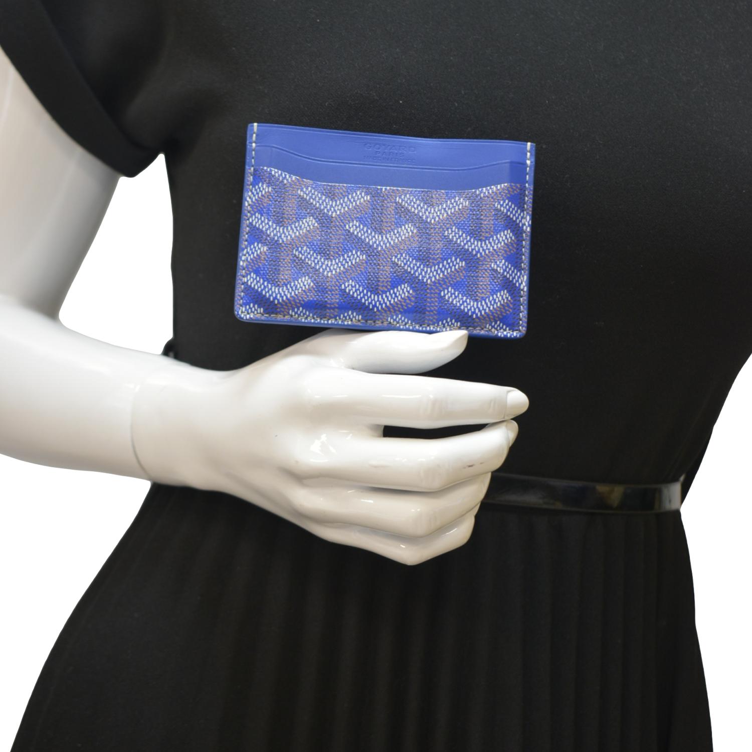 GOYARD; Goyardine Canvas Blue Cardholder Leather Wallet