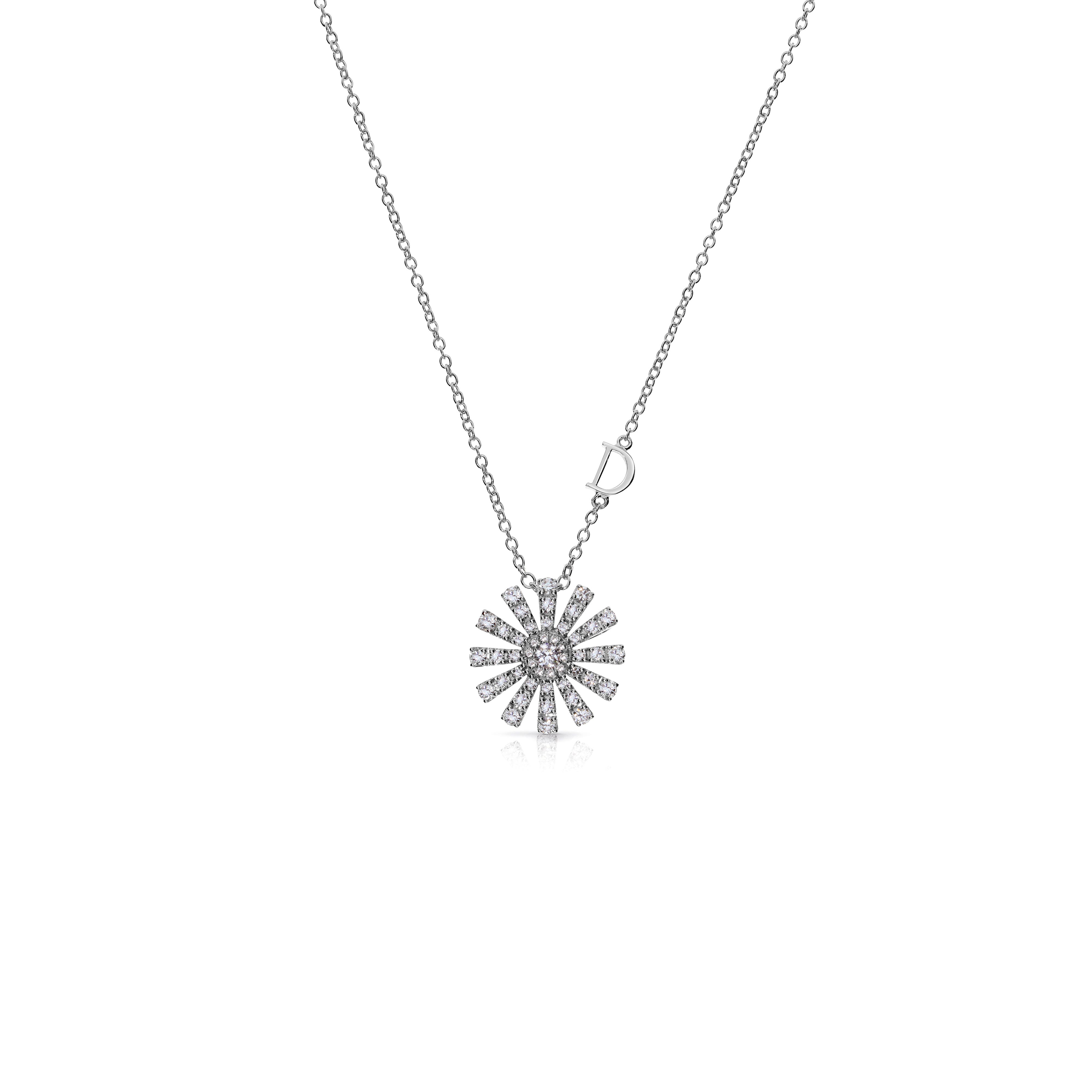 ホワイトゴールド、ダイヤモンド ネックレス 16mm - Damiani MARGHERITA