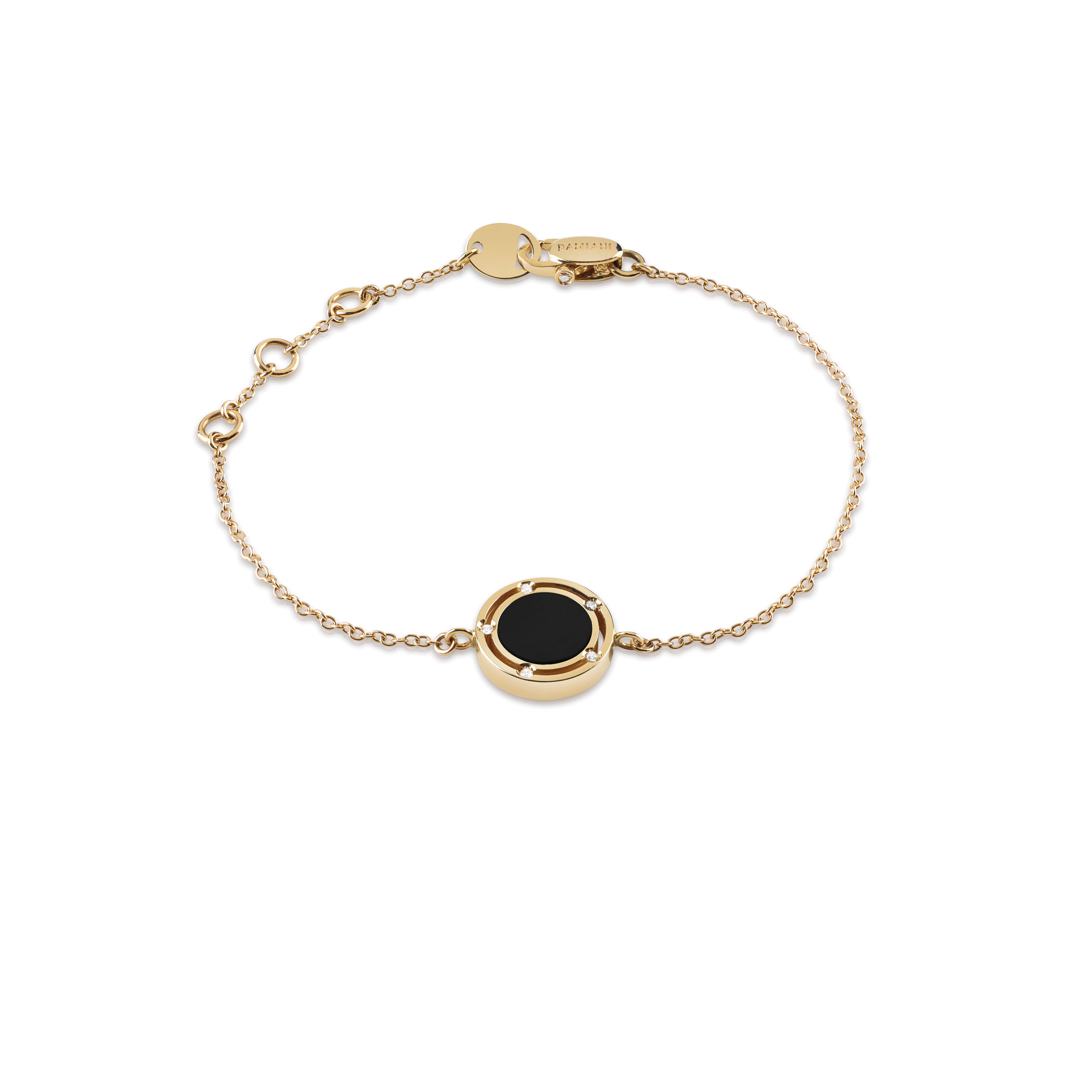 ピンクゴールド、ダイヤモンド、オニキス ブレスレット - Damiani D.SIDE