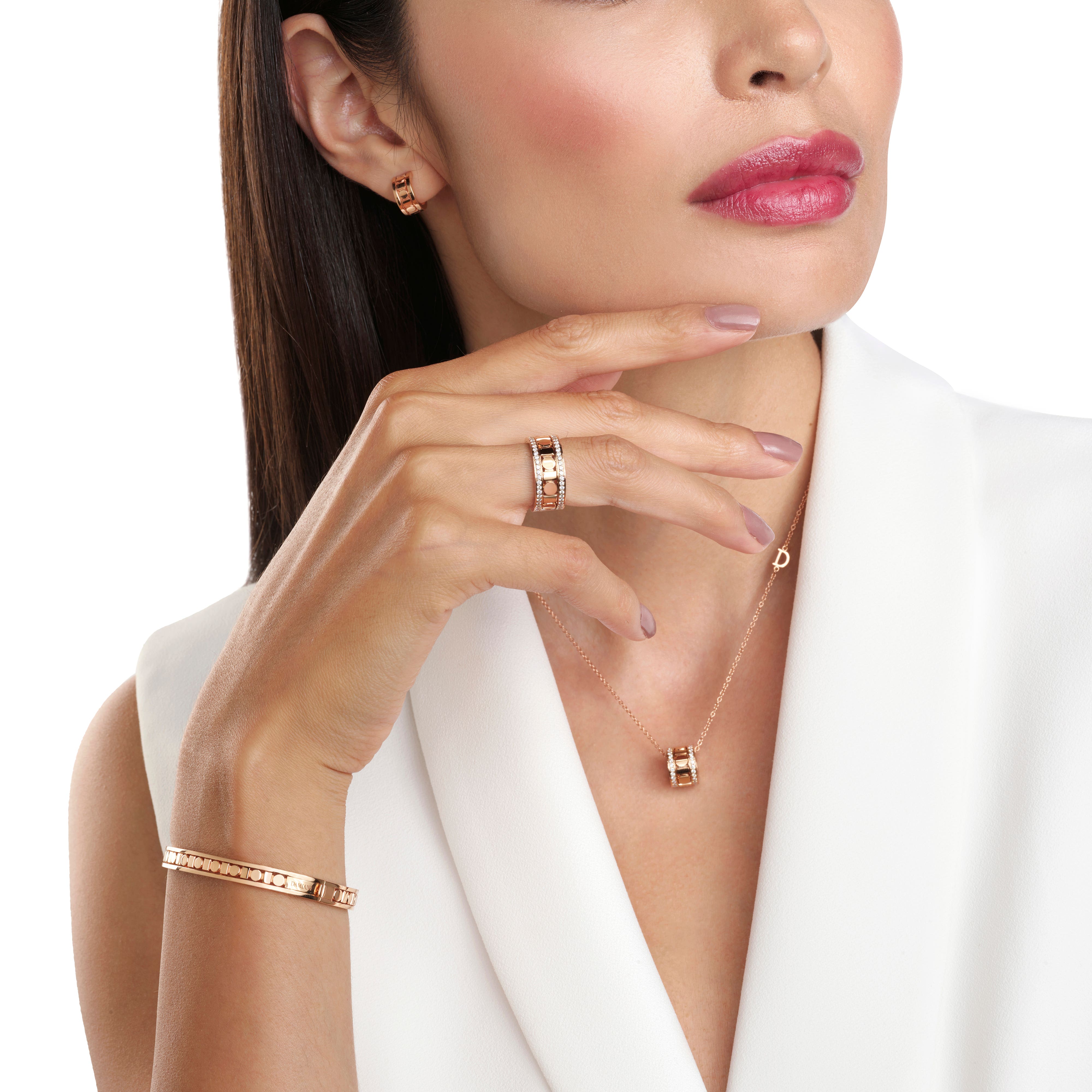 ピンクゴールド、ダイヤモンド、リング、5,7 mm. - Damiani BELLE