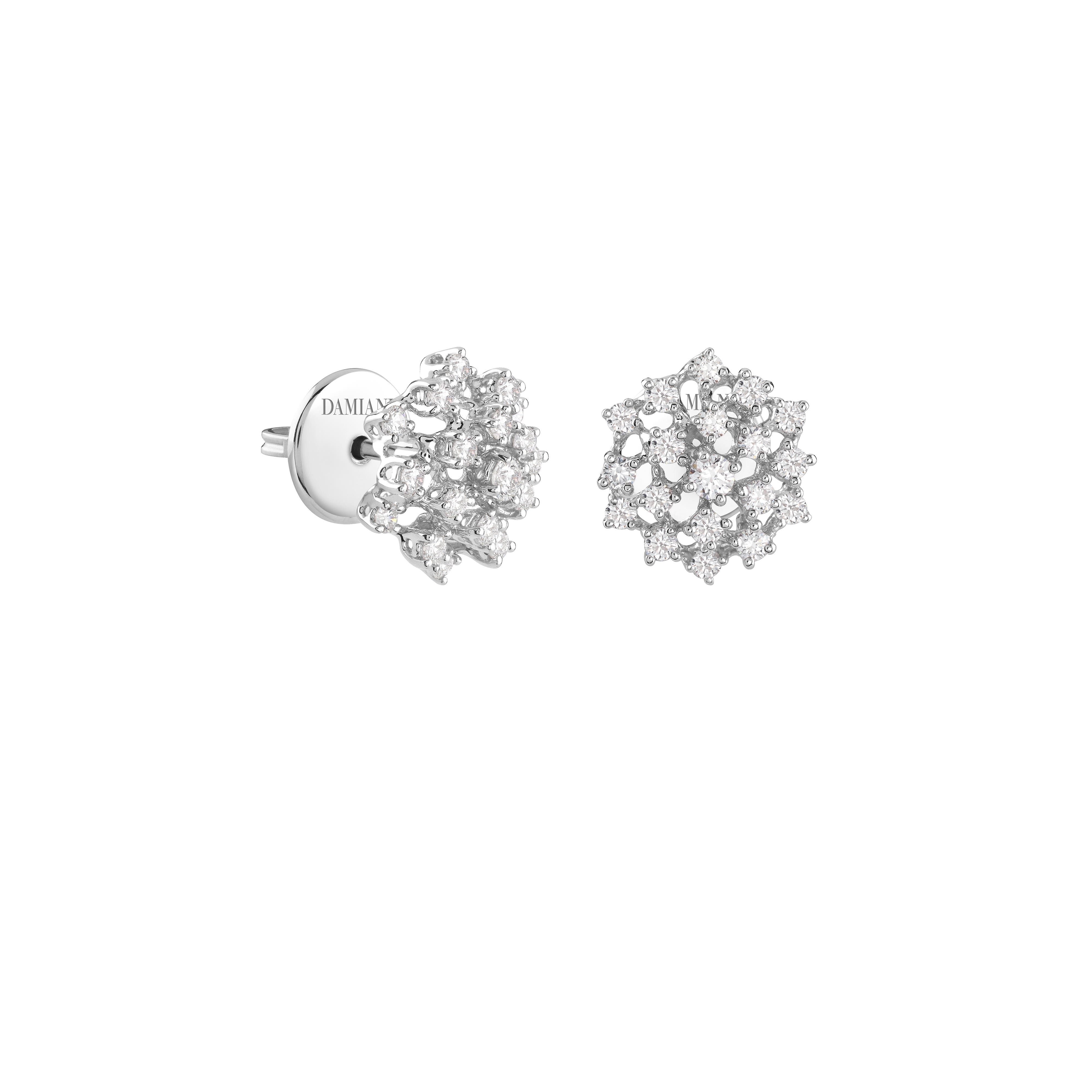 ホワイトゴールド、ダイヤモンド ピアス - Damiani MIMOSA