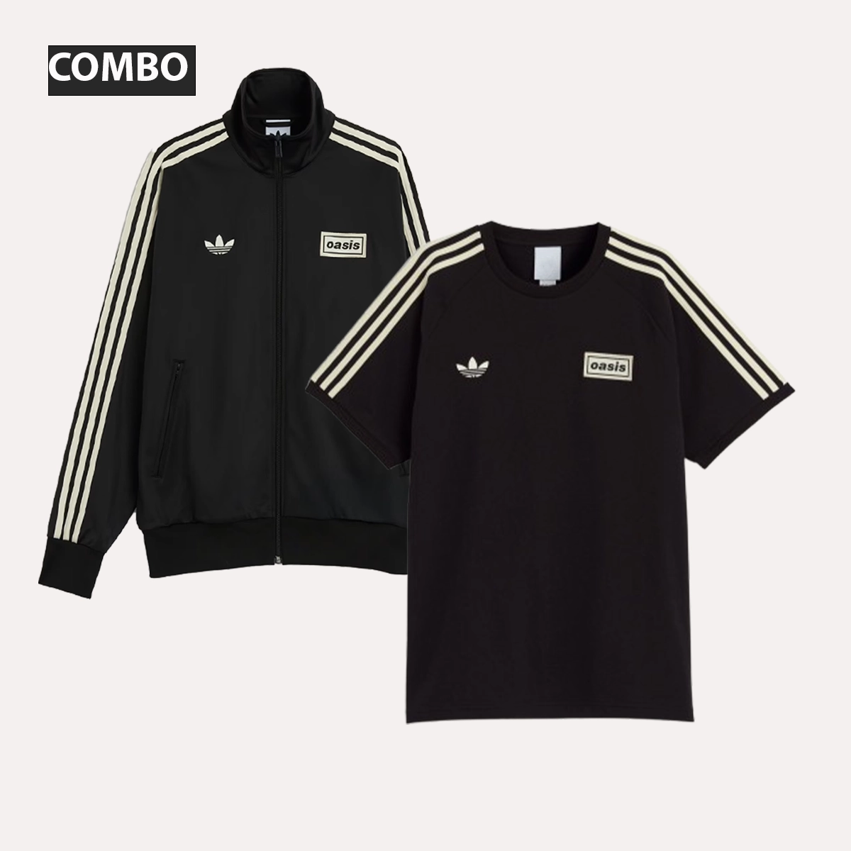 Adidas x Oasis Black Track Jacket | Black Track Top Jacket
