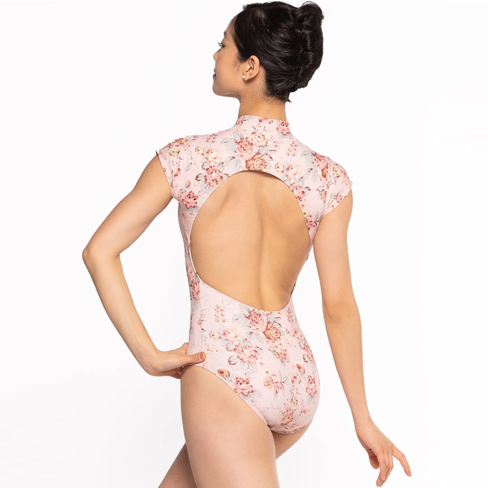 eleve' dancewear 花柄バレエカスタムオーダーレオタード 紫 eleve