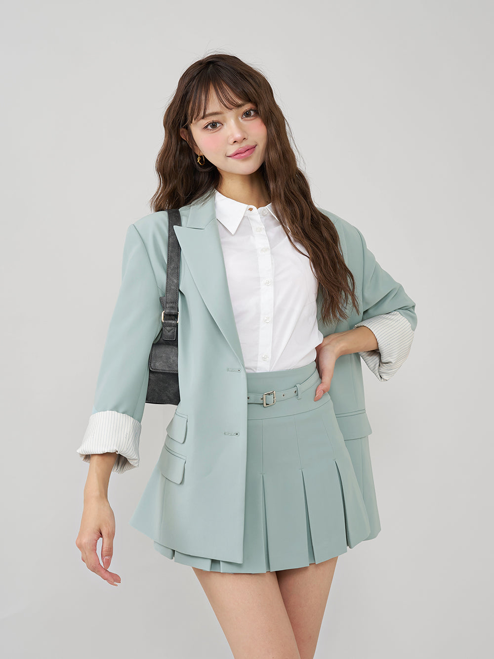 セミワイドプリーツテーラードミニスカート – Darich (ダーリッチ)