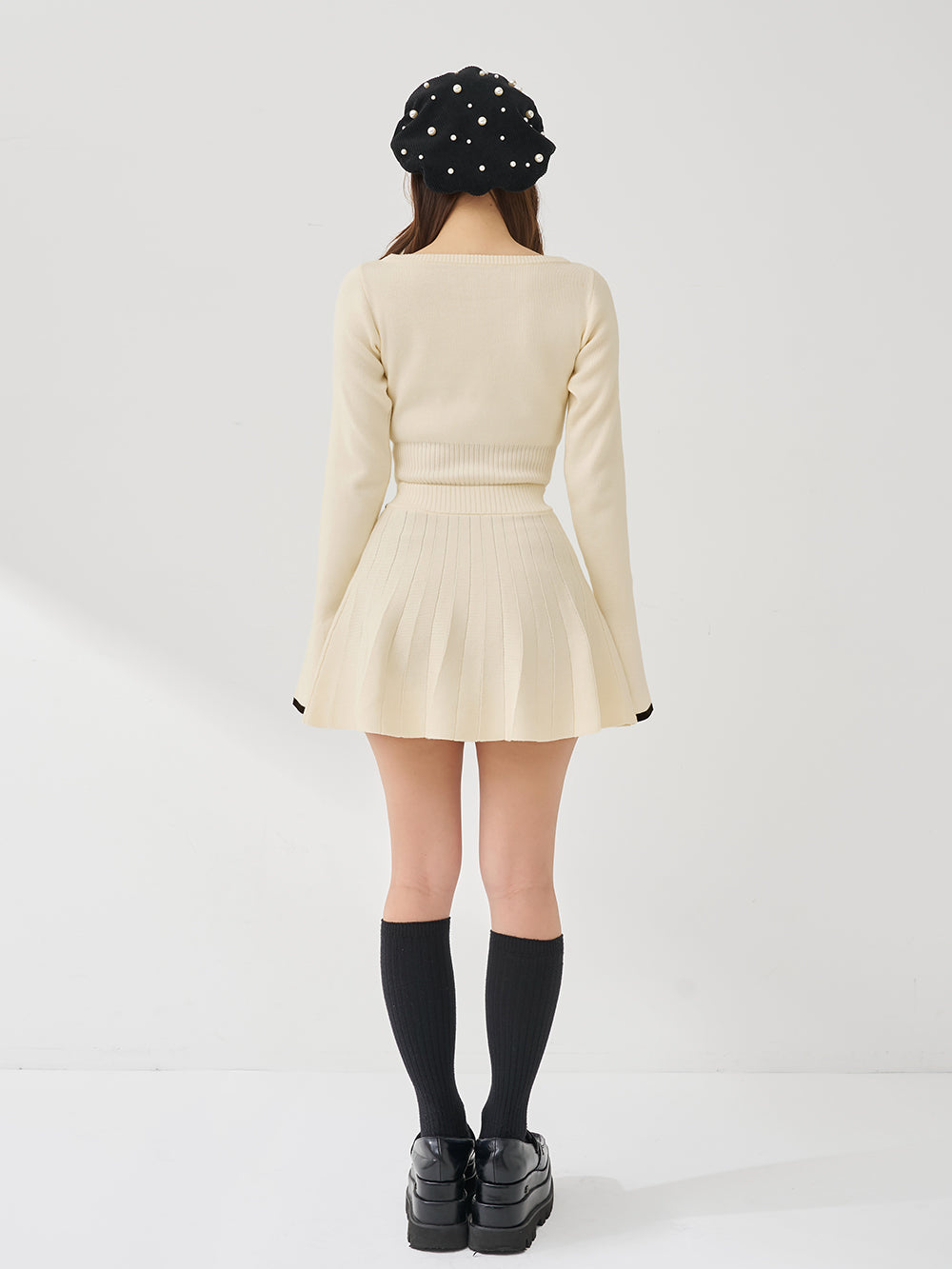 Darich ウエストオープンリボンデザインニットミニワンピース FREE-L