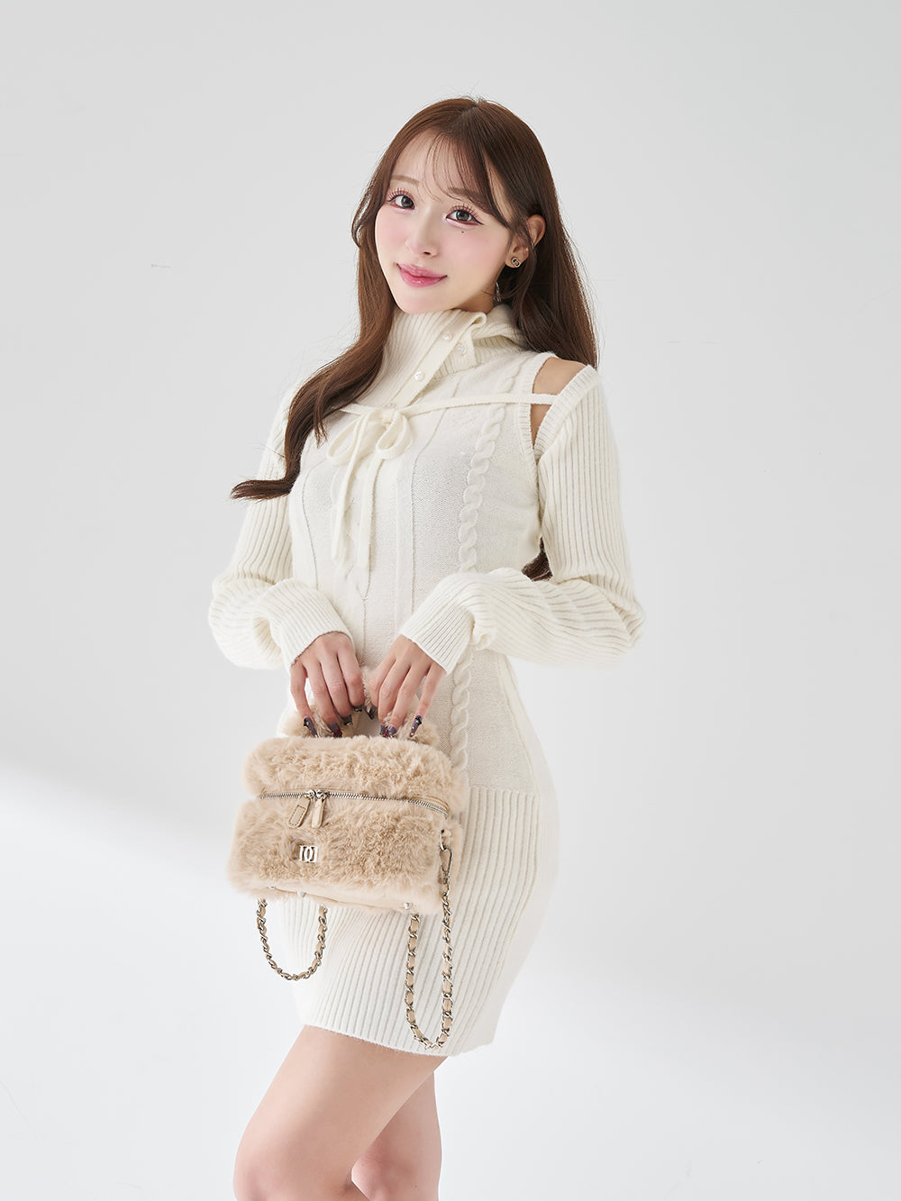 ドッキングミドルウエストニットミニワンピース darich FL Darich