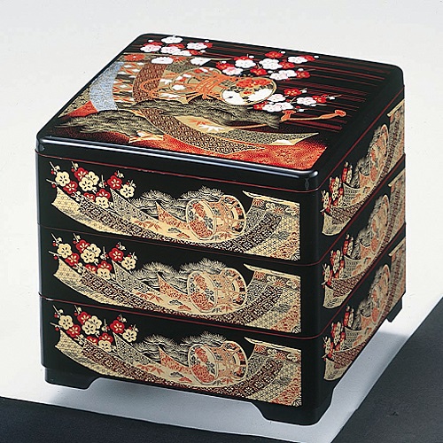 重箱3段 花つづみ カノー 正月関連品 6.5本重 黒 | ホームセンター通販