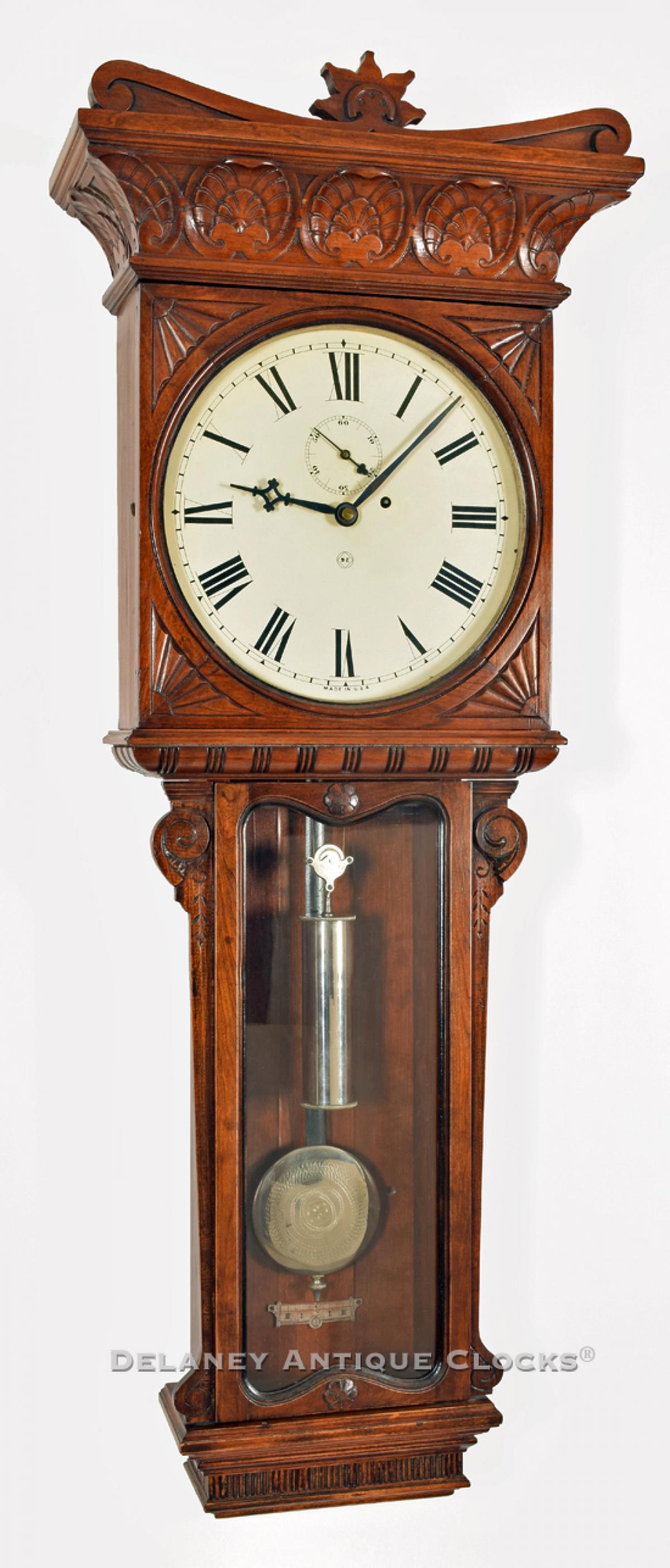 Seth Thomas Regulator No. 7 long version. An antique wall clock