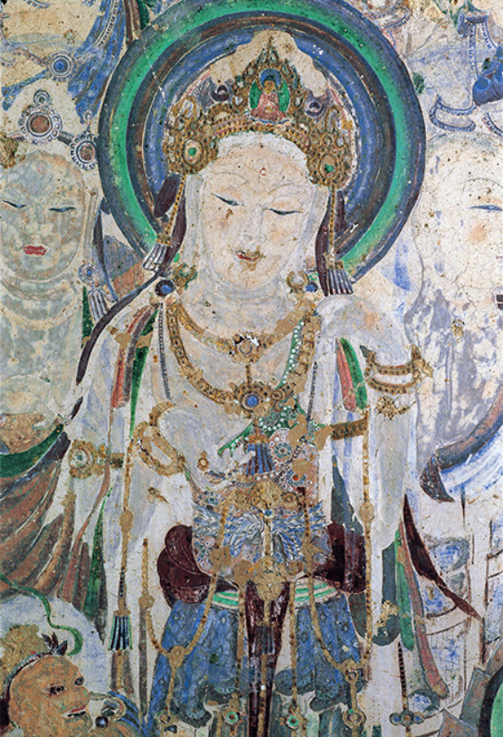 敦煌莫高窟壁画 彩絵 人物像 発掘品 AK1915A7-2 敦煌莫高窟壁画 彩絵