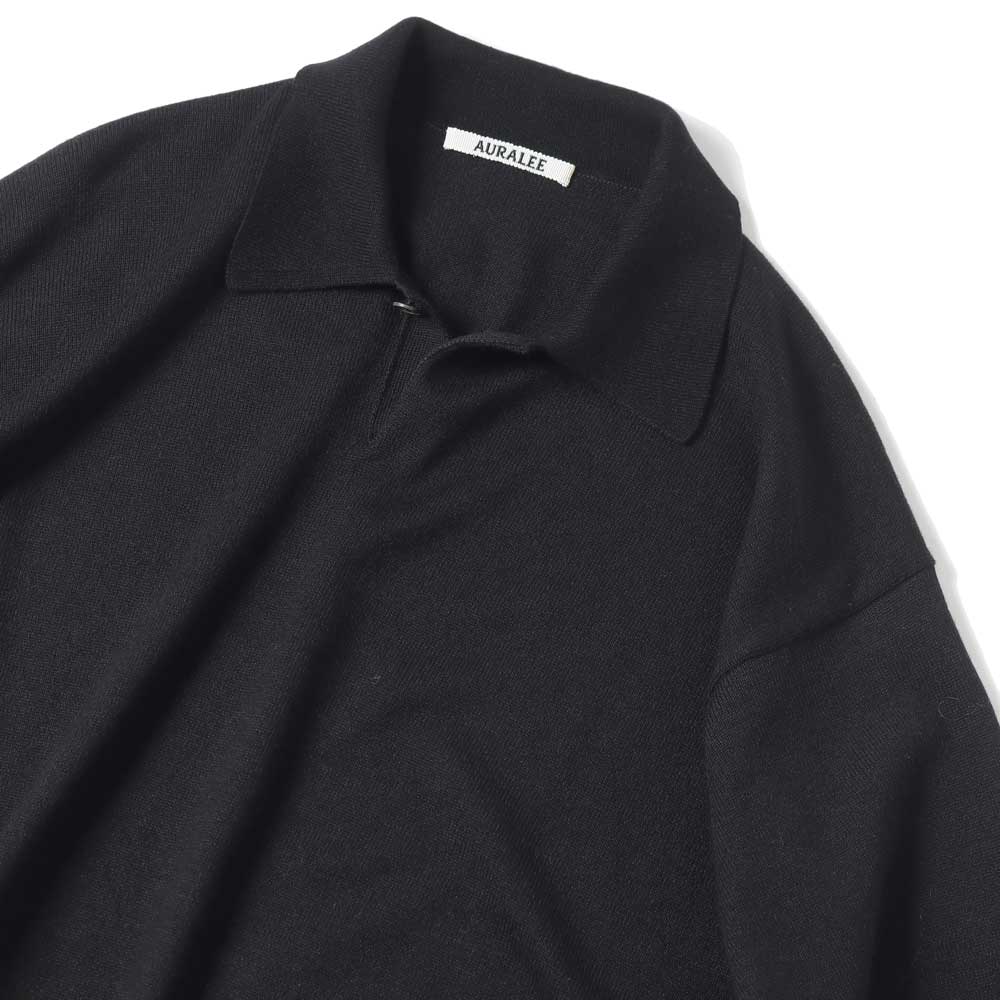 AURALEE(オーラリー)CASHMERE SILK WOOL KNIT POLO A24AP02SK