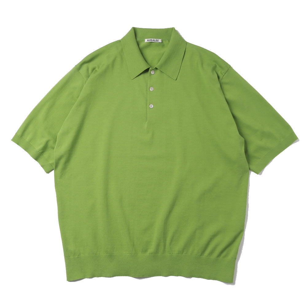 AURALEE )SUPER HIGH GAUGE COTTON KNIT POLO (A24SP02PD) | AURALEE