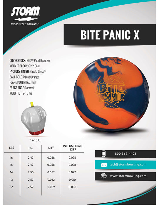 Storm Bite Panic X Overseas Bowling Ball — DiscountBowlingSupply.com