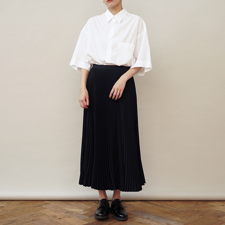 Graphpaper Satin Pleats Skirt Long ブラック WOMEN Graphpaper Satin