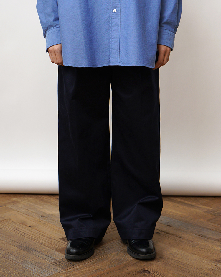 Westpoint Chino Wide Straight Trousers / NAVY | Graphpaper (MEN